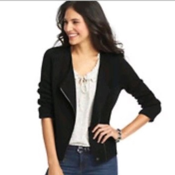 black knit moto jacket